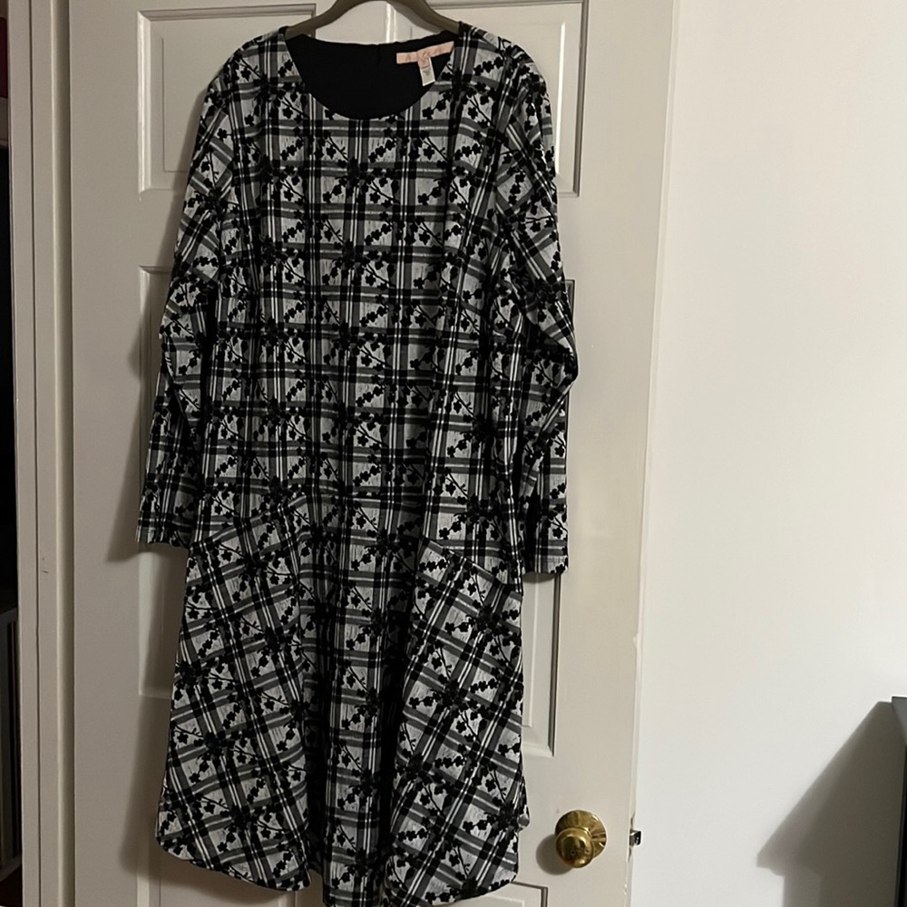 Hutch for Anthropologie Jeanie Embroidered Plaid Tunic Dress 2X